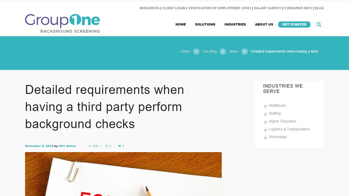 Detailed requirements when having a third party perform background checks